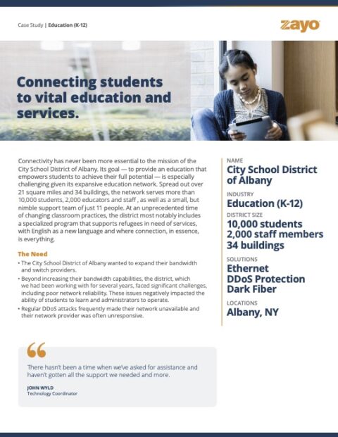 City School District of Albany: Connecting Students with Reliable, Secure Network Infrastructure
