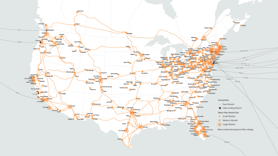 Map of North American Network