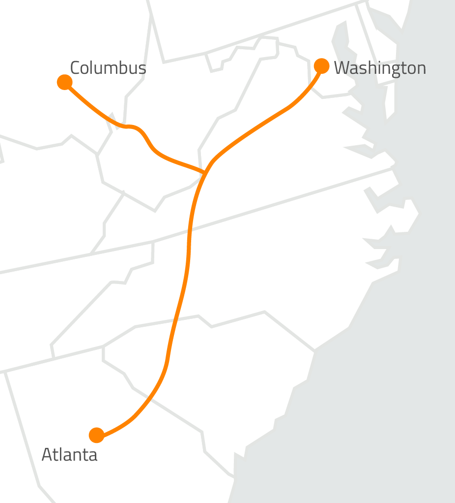 Route 9 - DC to Columbus and Atlanta