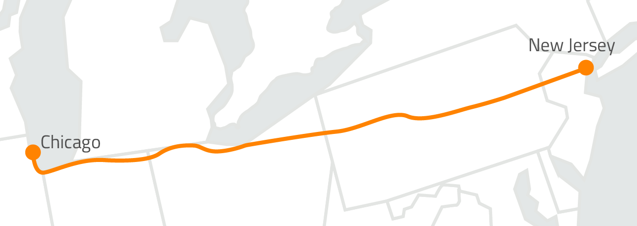 Zayo’s Unique Dark Fiber Routes: Setting the Standard for Network Resilience 7 Chicago - New Jersey