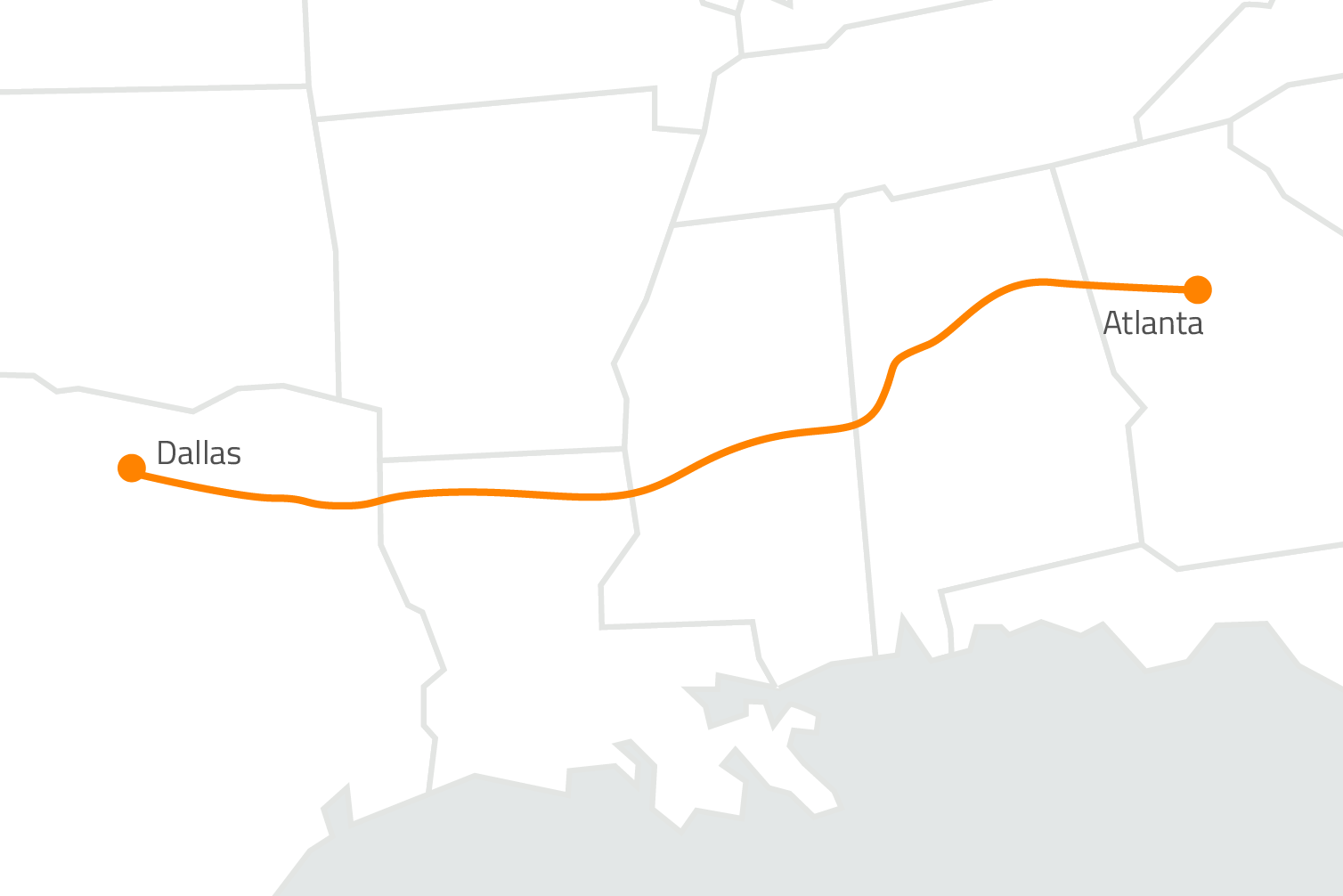 Zayo’s Unique Dark Fiber Routes: Setting the Standard for Network Resilience 5 Dallas - Atlanta