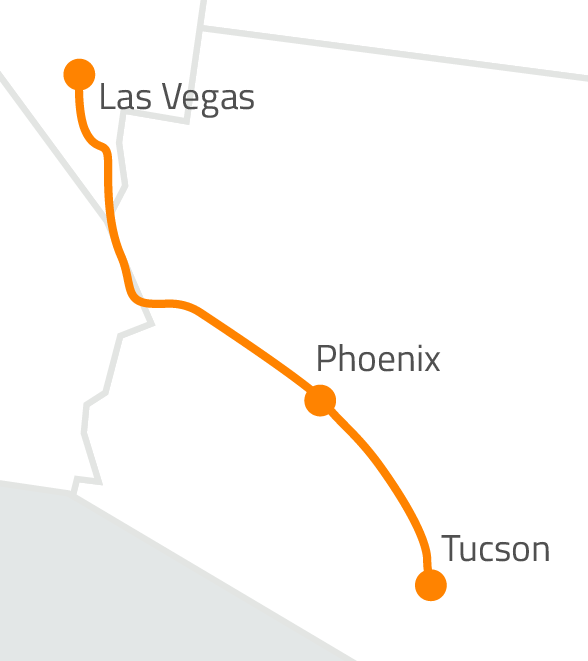 Zayo’s Unique Dark Fiber Routes: Setting the Standard for Network Resilience 3 Las Vegas - Tucson