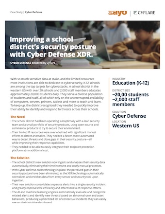K-12 Cybersecurity: Improving School Security with Cyber Defense XDR
