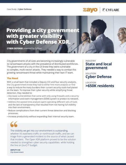 State and Local Government Cybersecurity: Greater Visibility with Cyber Defense XDR